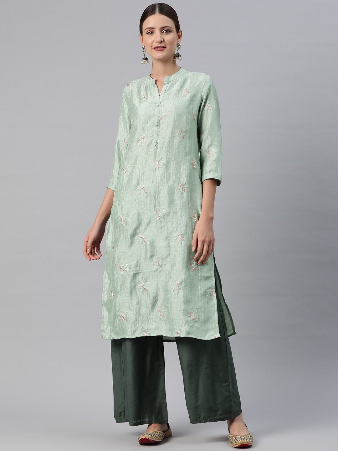 straight-style-rayon-fabric-green-color-kurti-designs