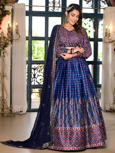 Blue color bridal lehenga best sale