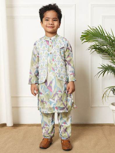 Kurta Pajama with Jacket for Boys Buy Kids Kurta Jacket Sets